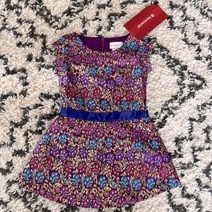 American Girl floral dress with gold accents. Girls size 6.
